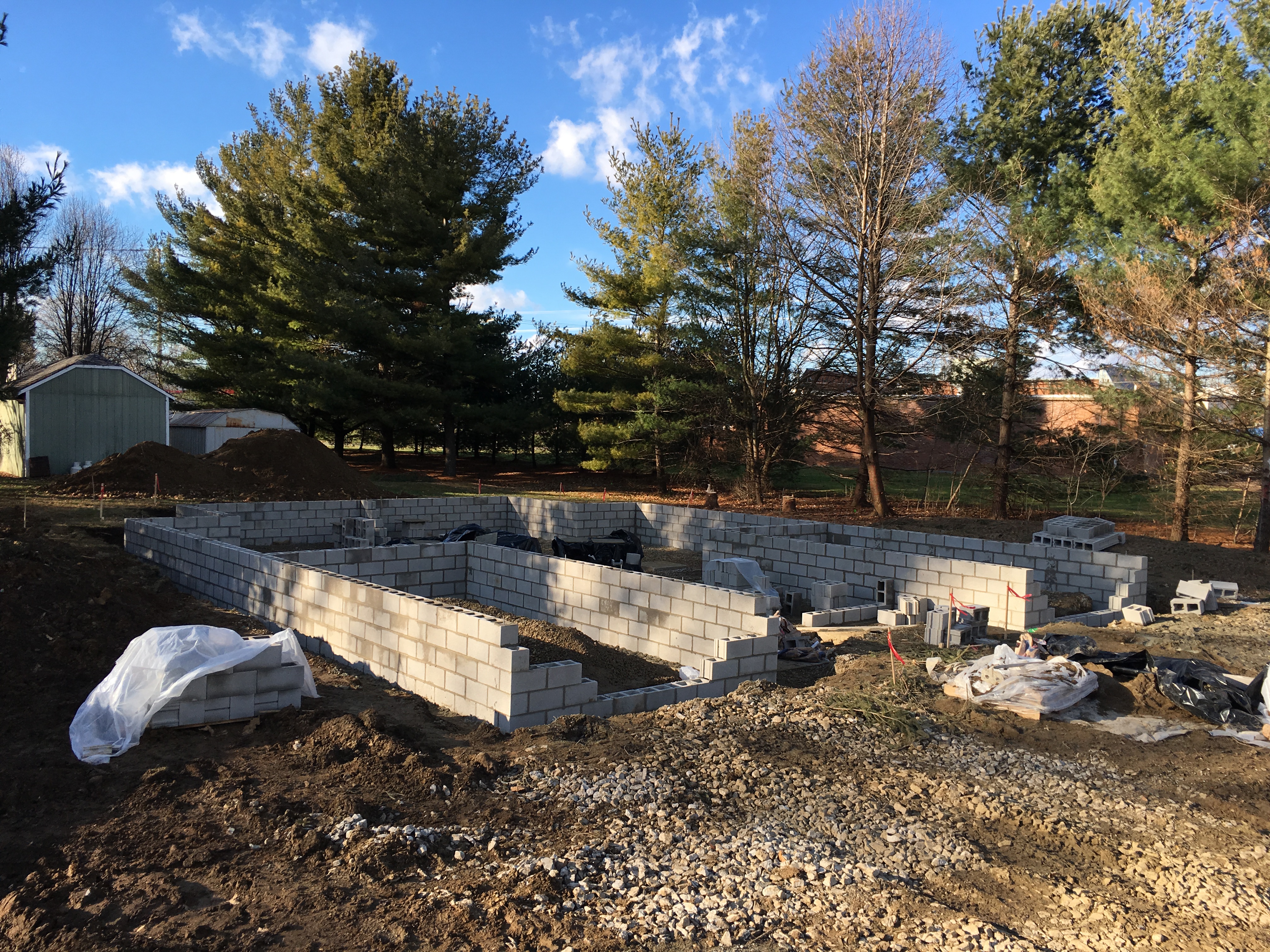 Front of townhomes block foundation